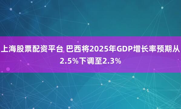 上海股票配资平台 巴西将2025年GDP增长率预期从2.5%下调至2.3%
