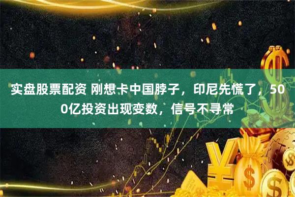 实盘股票配资 刚想卡中国脖子，印尼先慌了，500亿投资出现变数，信号不寻常
